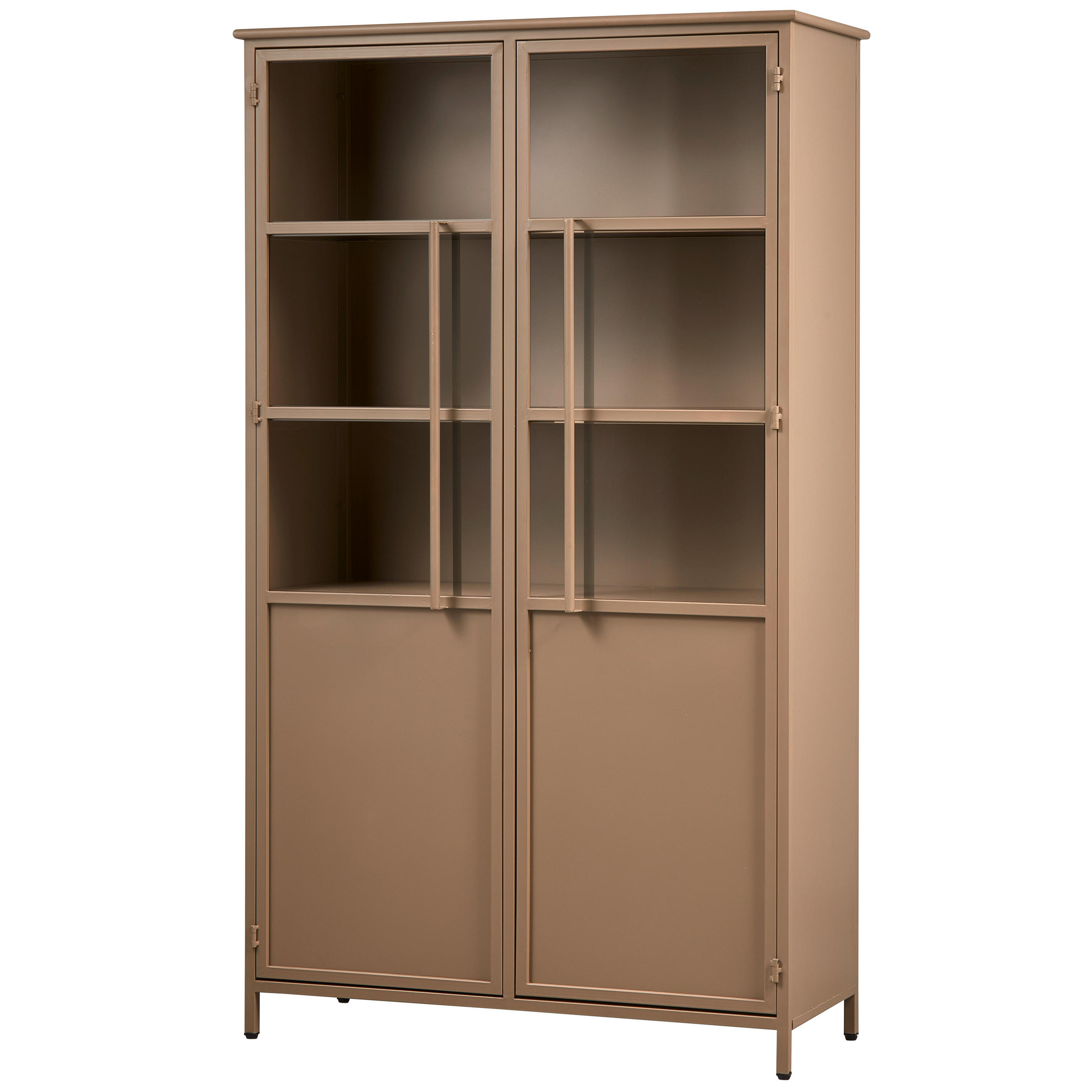 VITRINE  in Khaki  - Khaki, Design, Glas/Metall (99/170/44cm) - Livetastic