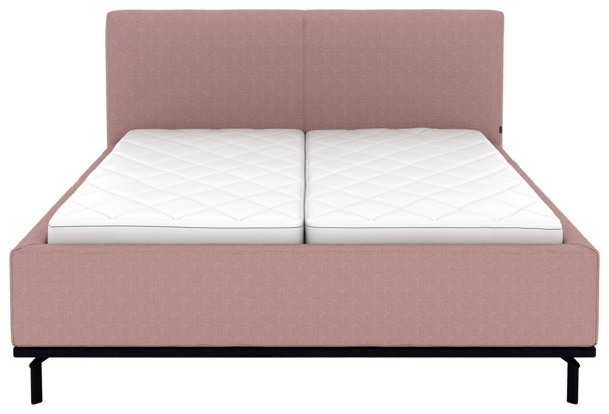 POLSTERBETT Matratze, Lattenrost, Bettkasten 180/200 cm  in Altrosa  - Graphitfarben/Altrosa, Design, Holz/Textil (180/200cm) - Musterring