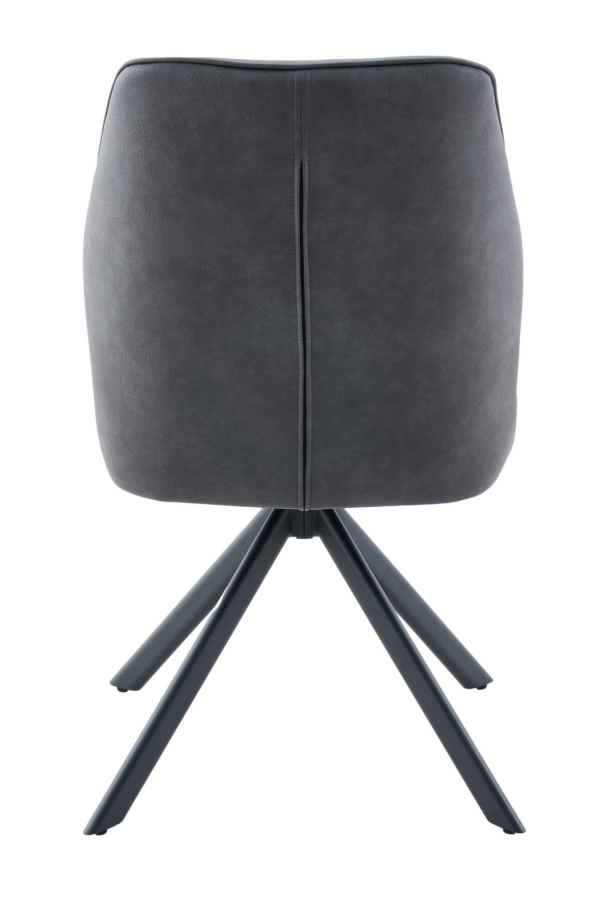 STUHL-SET 2 Stück erweiterbar, Sitzfläche 360° drehbar Lederlook  - Anthrazit/Schwarz, MODERN, Textil/Metall (51/92/65cm) - MID.YOU