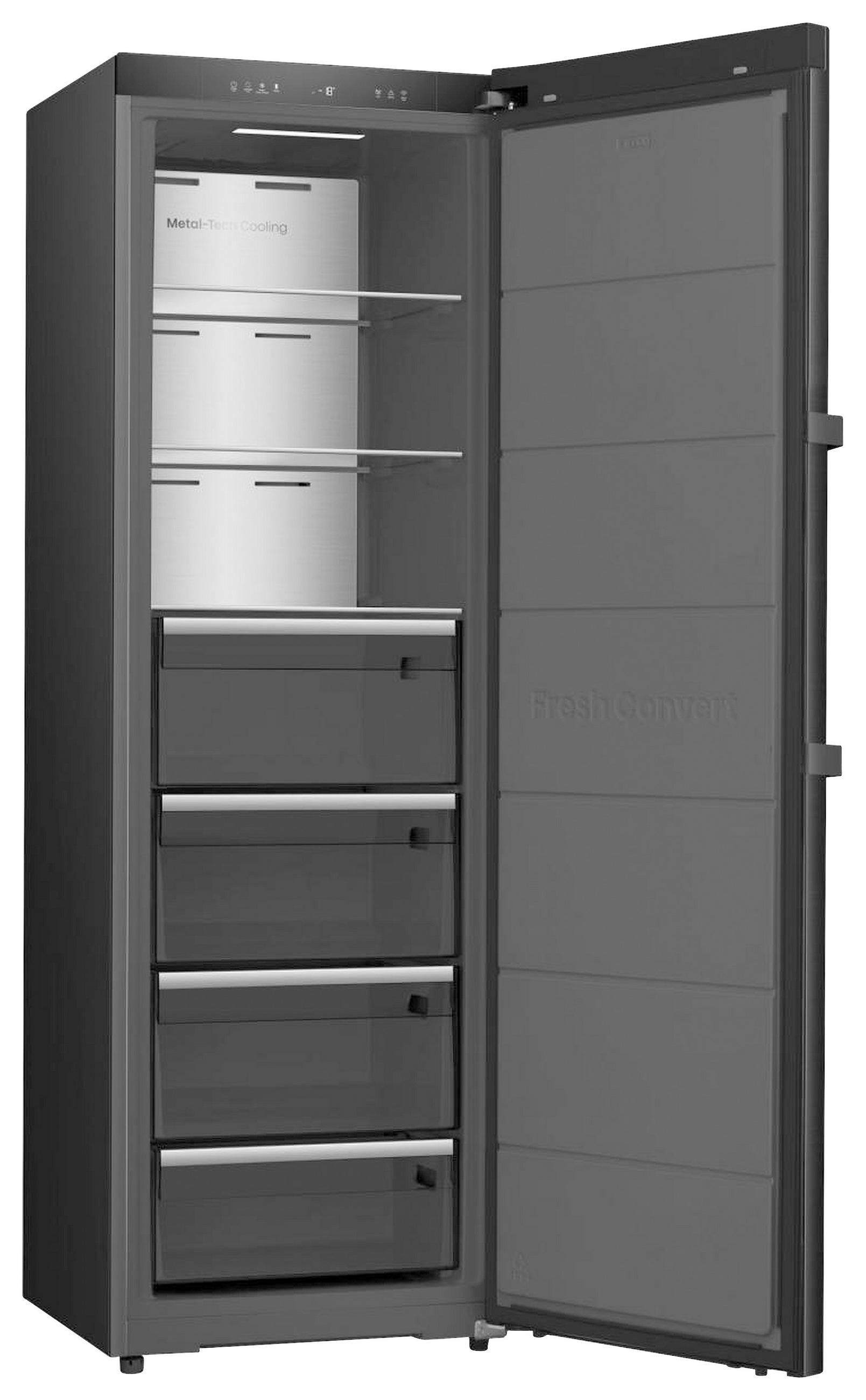 GEFRIERSCHRANK FT5K310GSFC1  - Schwarz, Basics, Metall (59,5/185,6/60cm) - Hisense