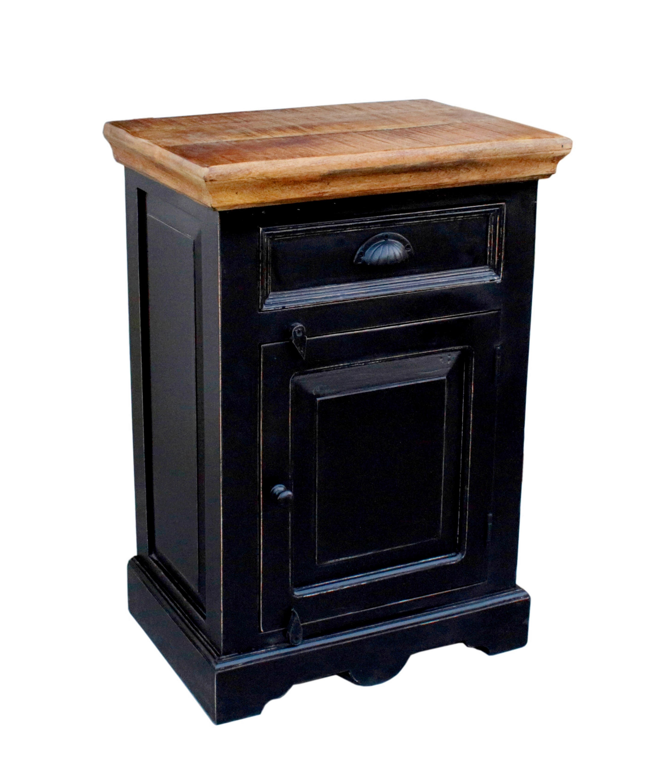 KOMMODE , 50/72/35 cm, 1 Schublade(n)  - Schwarz/Honig, Design, Holz/Holzwerkstoff (50/72/35cm) - MID.YOU