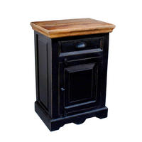 KOMMODE , 50/72/35 cm, 1 Schublade(n)  - Schwarz/Honig, Design, Holz/Holzwerkstoff (50/72/35cm) - MID.YOU