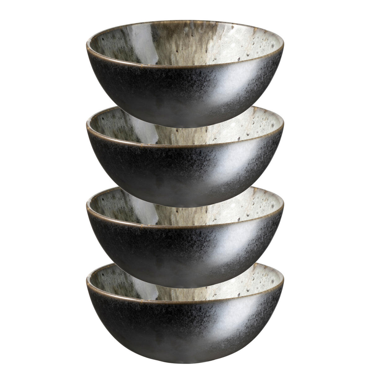 MÜSLISCHALENSET CARELLIA  - Grau, Basics, Keramik (14,5/6cm) - Mäser