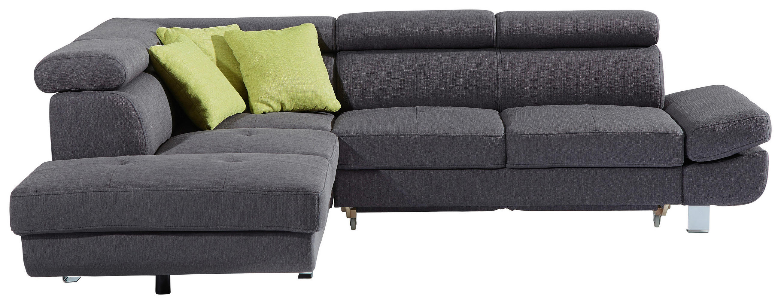 KUTNA GARNITURA tekstil  antracit   - zelena/boje kroma, Design, tekstil/metal (229/270cm) - Xora