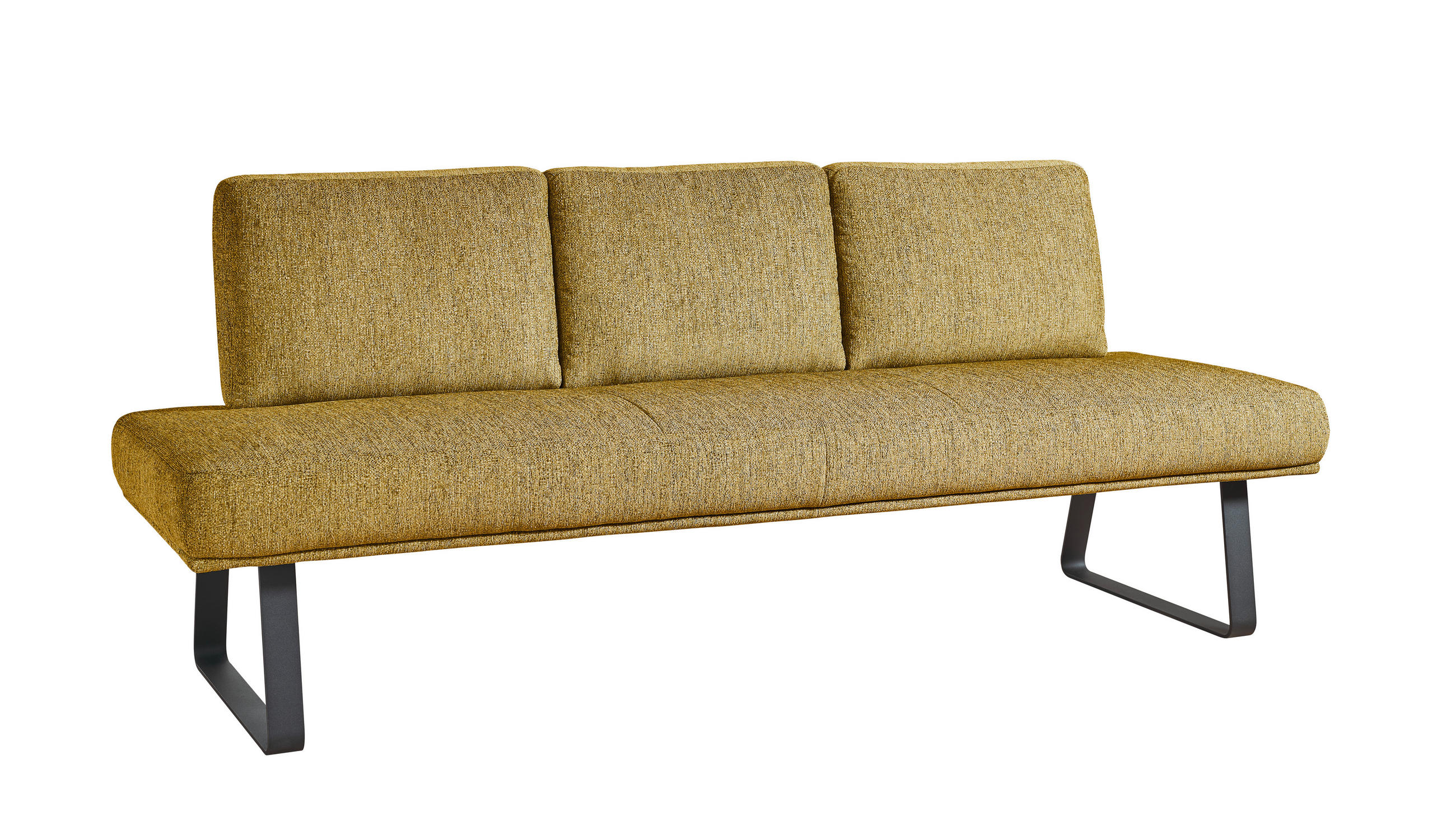SITZBANK 209/92/78 cm  in Gelb  - Gelb/Schwarz, Design, Textil/Metall (209/92/78cm) - Dieter Knoll