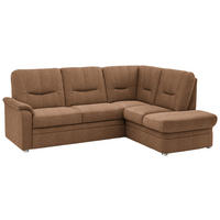 ECKSOFA Chenille Rostfarben  - Rostfarben/Schwarz, Konventionell, Kunststoff/Textil (235/185cm) - Beldomo Comfort