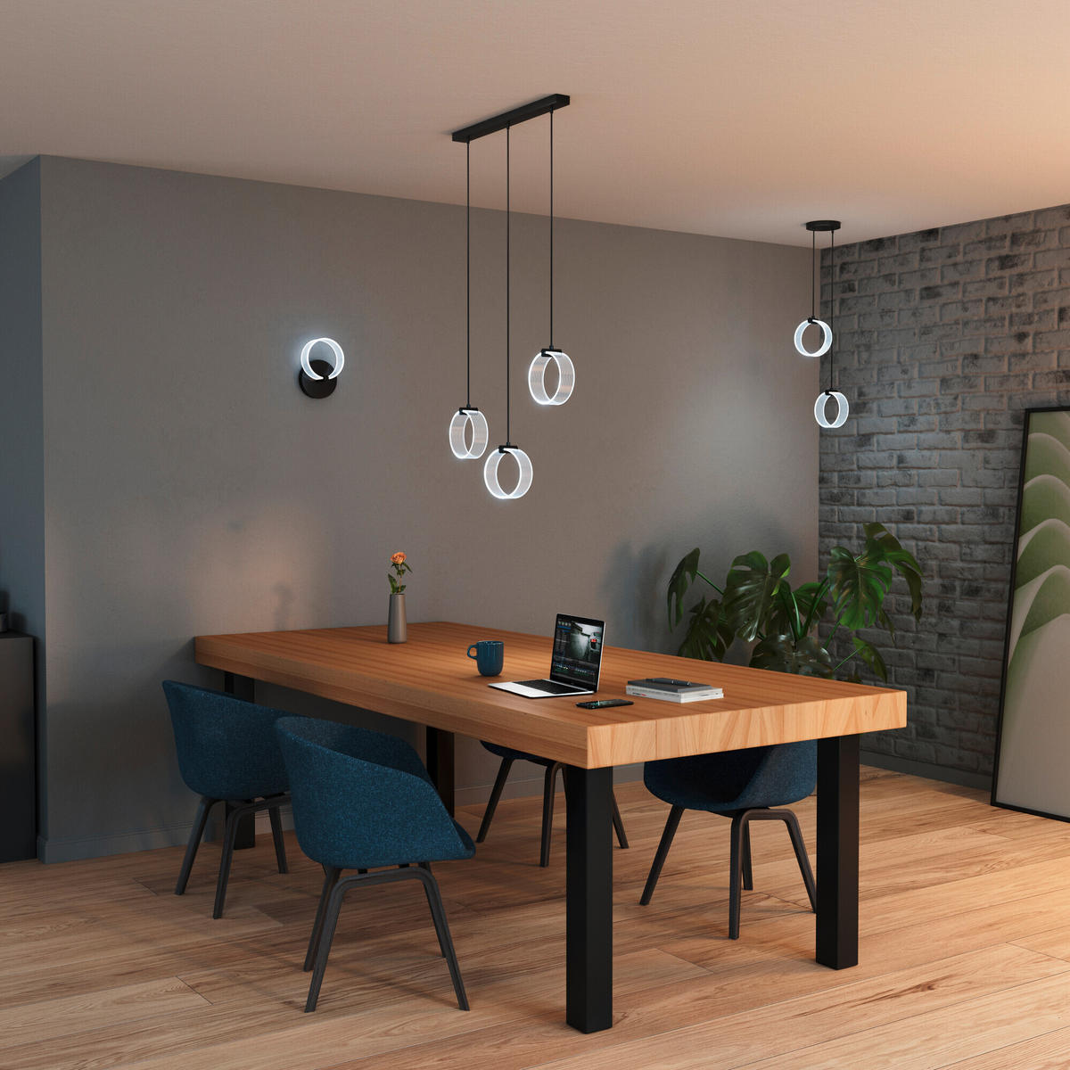 LED-PENDELLEUCHTE 66/5,2/121 cm  - Schwarz, Design, Kunststoff (66/5,2/121cm) - Ledvance