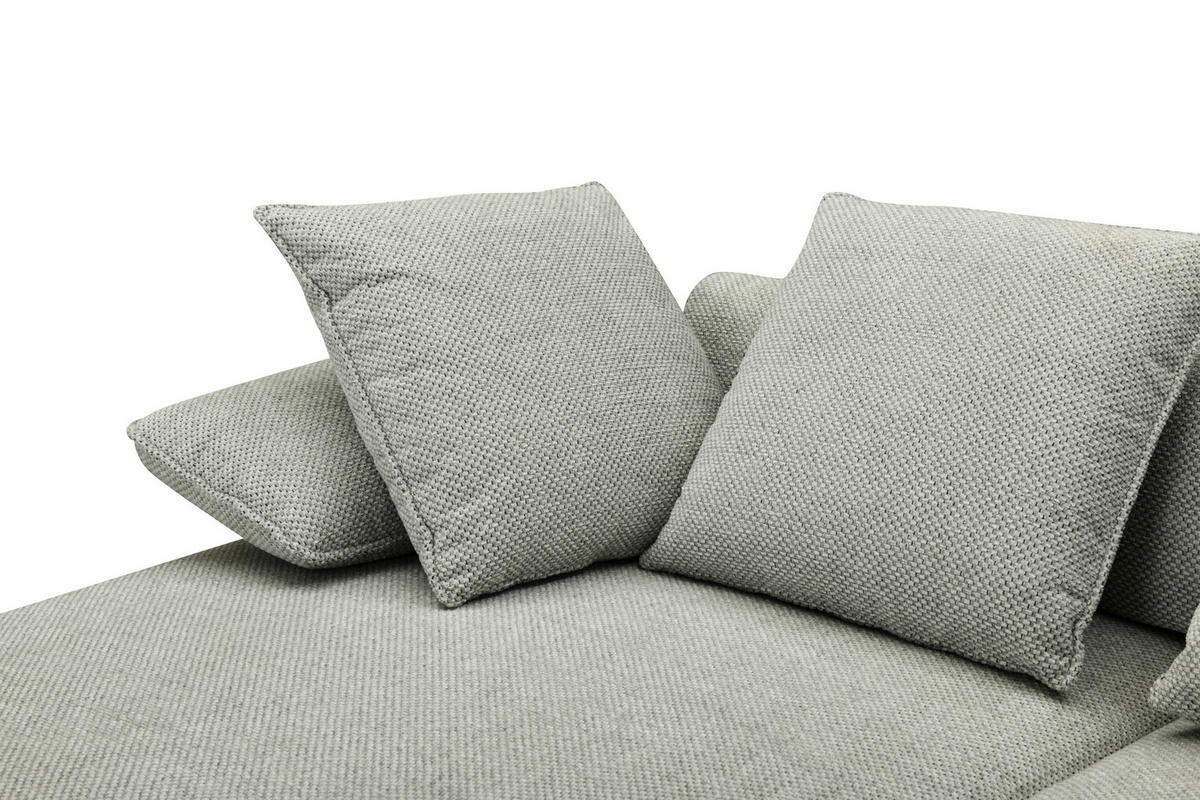 ECKSOFA Hellgrau Mikrofaser  - Hellgrau/Schwarz, Design, Textil/Metall (171/282cm) - Hom`in