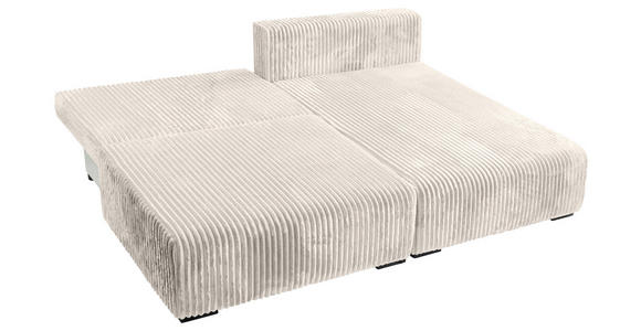 ECKSOFA Creme Cord  - Creme/Schwarz, MODERN, Holz/Textil (210/145cm) - Carryhome