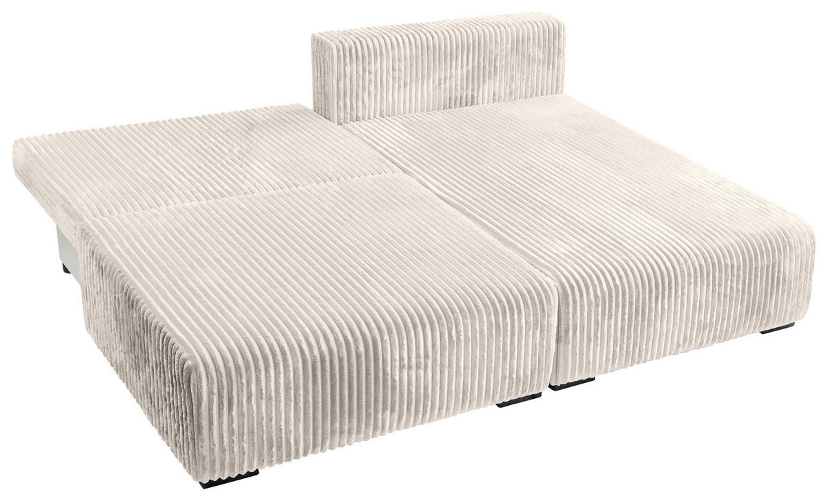 ECKSOFA Creme Cord  - Creme/Schwarz, MODERN, Holz/Textil (210/145cm) - Carryhome