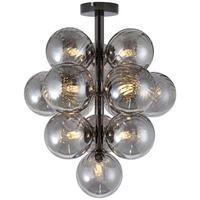 DECKENLEUCHTE  39,5/50 cm    - Schwarzchrom, Design, Glas/Metall (39,5/50cm) - Collet's Monde