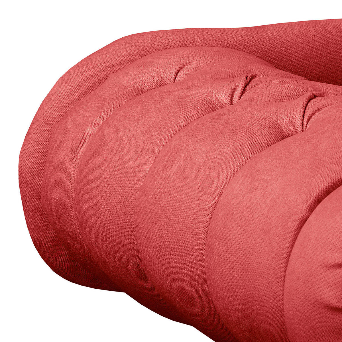 RÉCAMIERE Pako in Mikrofaser Rot  - Rot/Braun, Design, Holz/Textil (185/93/75cm) - Livetastic