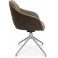 ARMLEHNSTUHL  in Aluminium Velours  - Graubraun/Alufarben, Design, Textil/Metall (58/81,5-84,5/60cm) - Johann Jakob