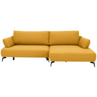 ECKSOFA Struktur Senfgelb  - Senfgelb/Schwarz, Design, Textil/Metall (284/186cm) - Lomoco