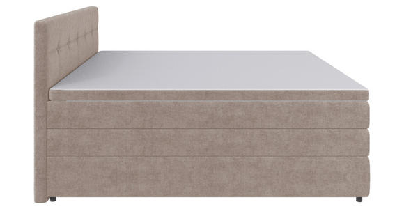 BOXSPRINGBETT 200/200 cm  in Beige  - Beige/Schwarz, KONVENTIONELL, Kunststoff/Textil (200/200cm) - Carryhome