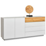 SIDEBOARD Weiß, Eichefarben  189/90/42 cm  - Eichefarben/Weiß, Design, Glas/Holz (189/90/42cm) - Novel