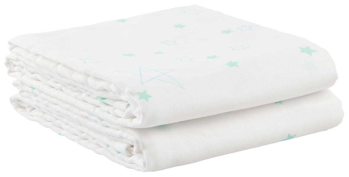 LÁTKOVÁ PLIENKA - biela/zelená, Basics, textil (120/120cm) - Avelia