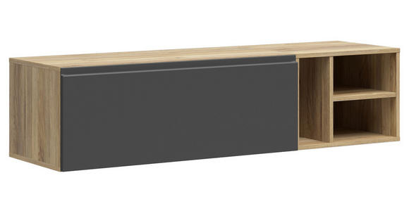 REGALELEMENT Graphitfarben, Eichefarben  135/33/40 cm  - Eichefarben/Graphitfarben, MODERN, Holzwerkstoff (135/33/40cm) - Carryhome