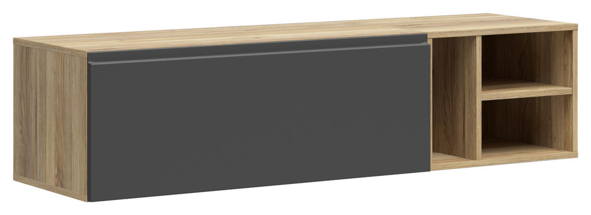 REGALELEMENT  135/33/40 cm Graphitfarben, Eichefarben  - Eichefarben/Graphitfarben, Modern, Holzwerkstoff (135/33/40cm) - Carryhome