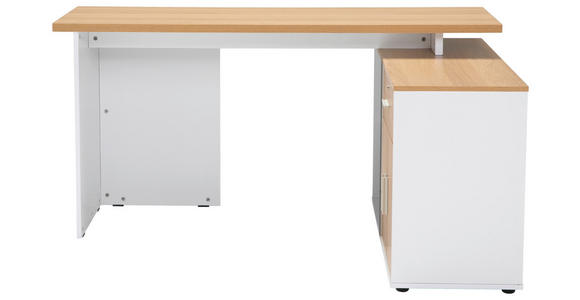 ECKSCHREIBTISCH 150/119/75 cm  in Weiß, Eiche Bianco  - Eiche Bianco/Silberfarben, Design, Holzwerkstoff/Kunststoff (150/119/75cm) - Xora
