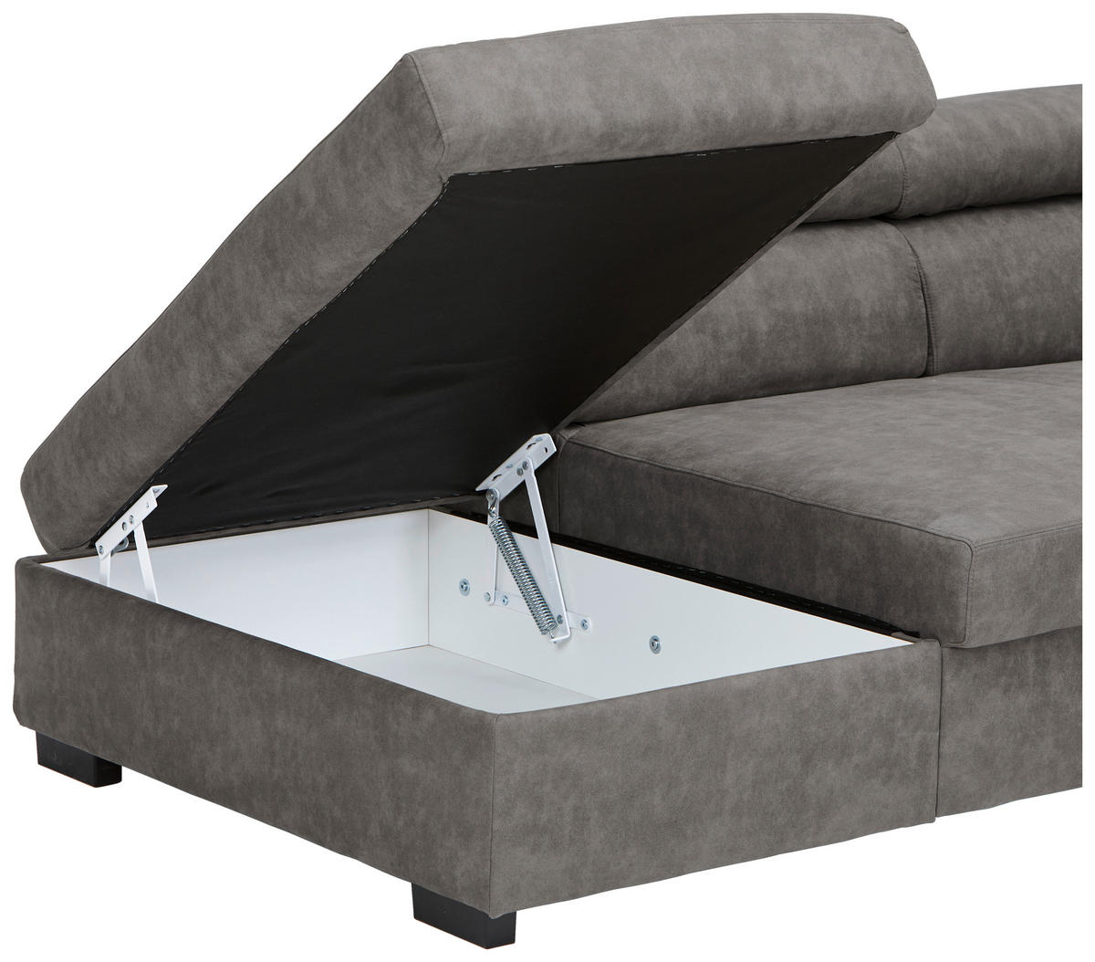 ECKSOFA in Lederlook Grau  - Schwarz/Grau, Design, Kunststoff/Textil (230/263cm) - Hom`in