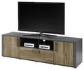 LOWBOARD Grau, Alteiche  - Alteiche/Dunkelgrau, KONVENTIONELL, Kunststoff (166/102/38cm) - MID.YOU