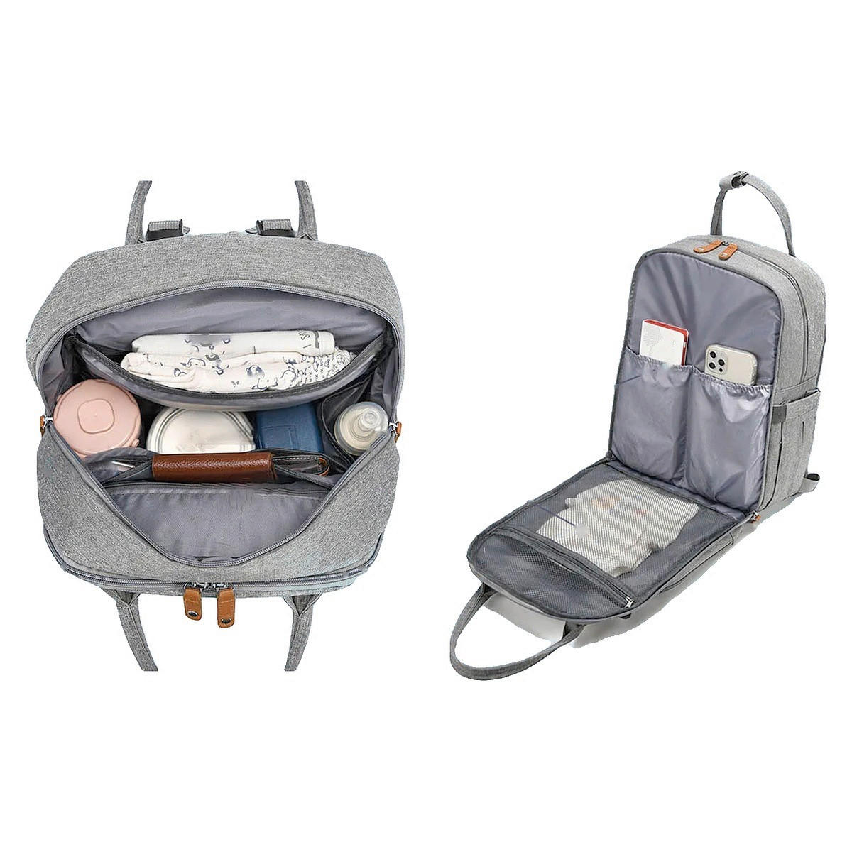 WICKELRUCKSACK Stella Bag Deluxe  - Hellgrau, Basics, Textil (30/40/21cm)