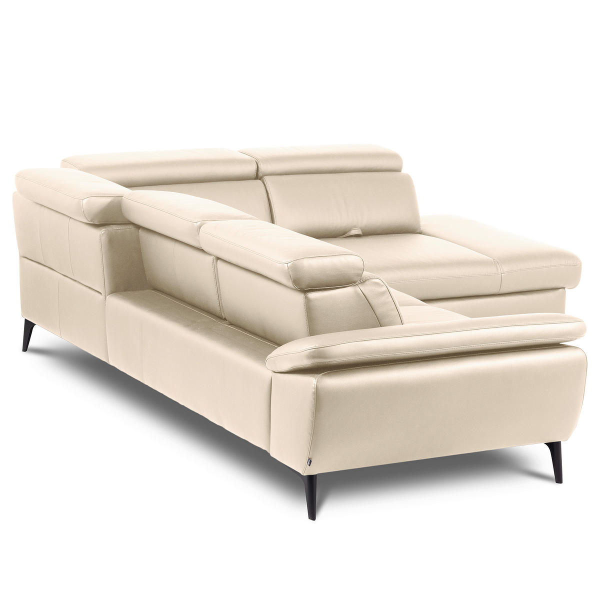 ECKSOFA  in Lederlook Echtleder Grau  274/220 cm  - Schwarz/Grau, Design, Leder/Textil (274/220cm) - Livetastic