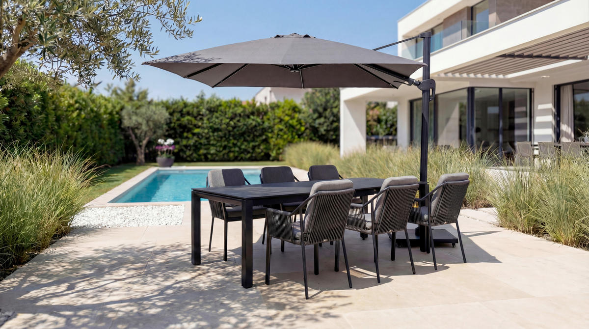GARTENTISCH 160-220/100/74 cm Metall  - Anthrazit/Grau, Modern, Kunststoff/Metall (160-220/100/74cm) - Tierra Outdoor