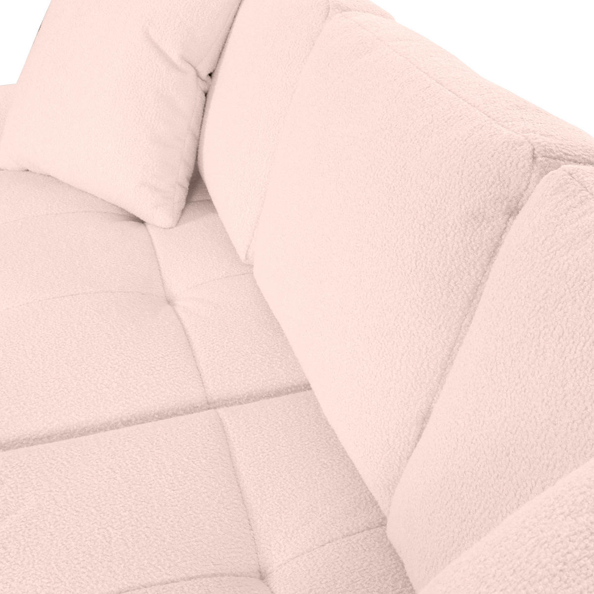 ECKSOFA Rosa Flachgewebe  - Schwarz/Rosa, KONVENTIONELL, Kunststoff/Textil (195/286cm) - Carryhome