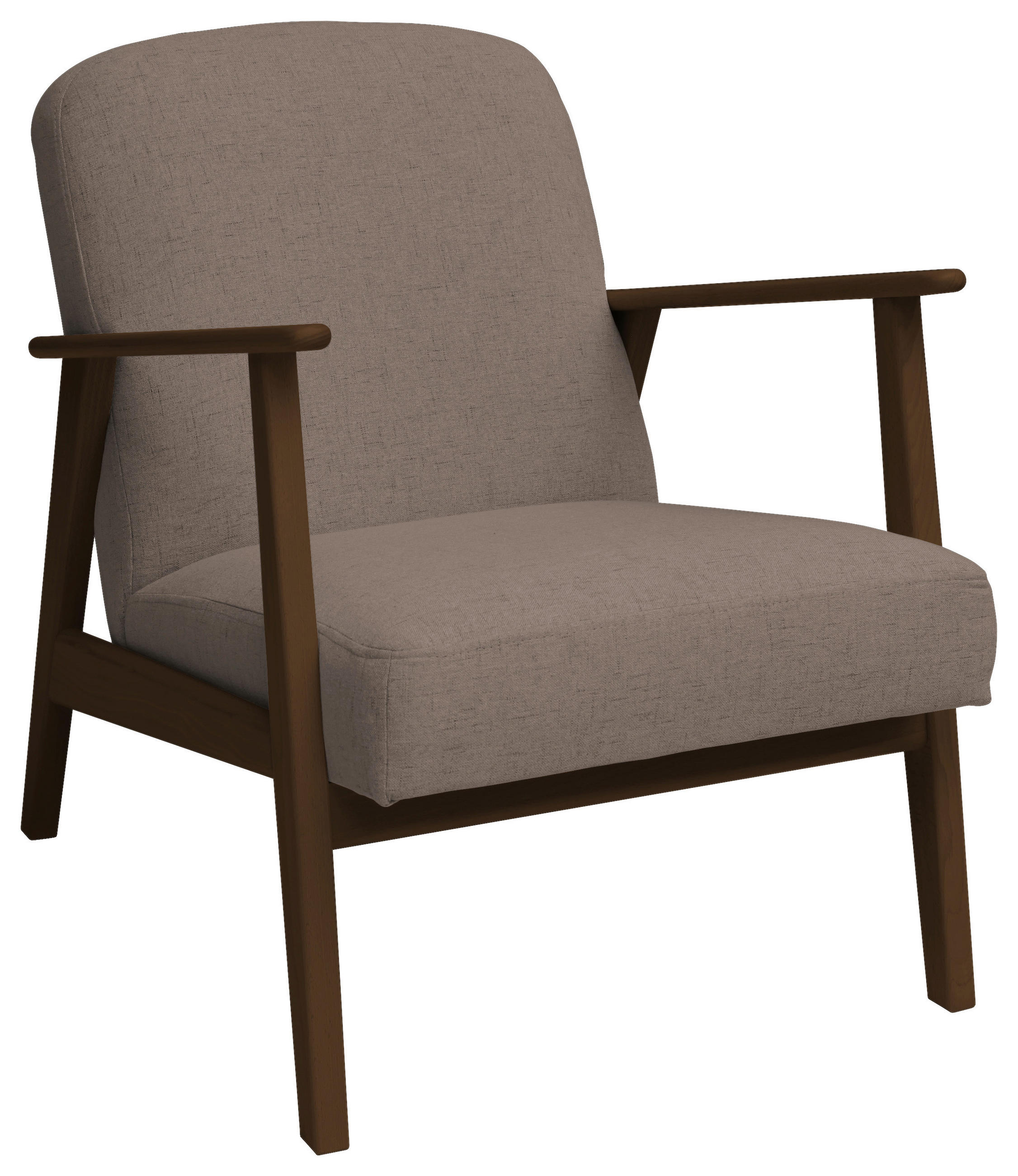 SESSEL Webstoff Hellbraun, Dunkelbraun    - Hellbraun/Dunkelbraun, Natur, Holz/Textil (63/78/78cm) - Livetastic