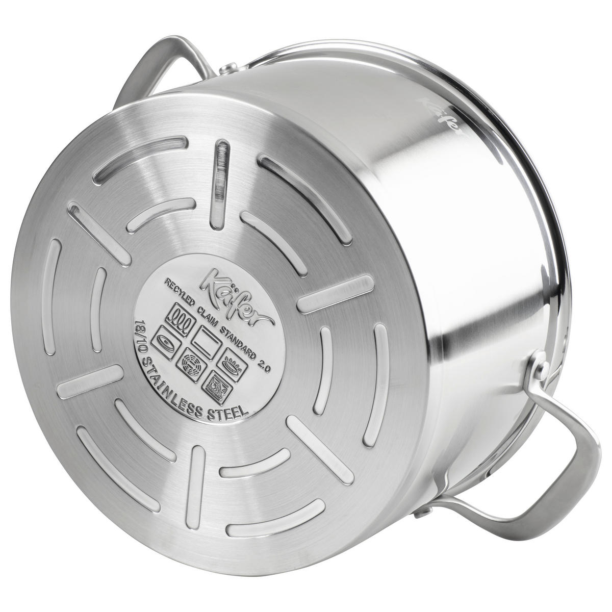 KOCHTOPF 6 L  - Edelstahlfarben, Basics, Glas/Metall (24cm) - Käfer