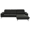 ECKSOFA in Echtleder Graubraun  328/193 cm  - Graubraun/Schwarz, Design, Leder/Metall (328/193cm) - Dieter Knoll