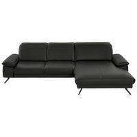 ECKSOFA in Echtleder Graubraun  328/193 cm  - Graubraun/Schwarz, Design, Leder/Metall (328/193cm) - Dieter Knoll