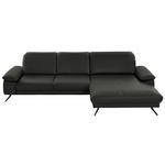 ECKSOFA Rivello in Echtleder Graubraun  328/193 cm  - Graubraun/Schwarz, Design, Leder/Metall (328/193cm) - Dieter Knoll