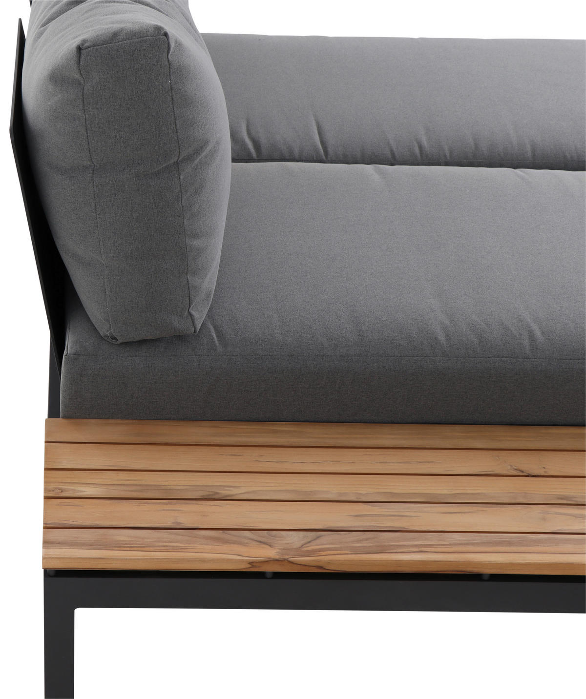 LOUNGEGARNITUR Teakholz massiv Aluminium  - Anthrazit/Grau, KONVENTIONELL, Holz/Textil (252/84/354cm) - Siena Garden