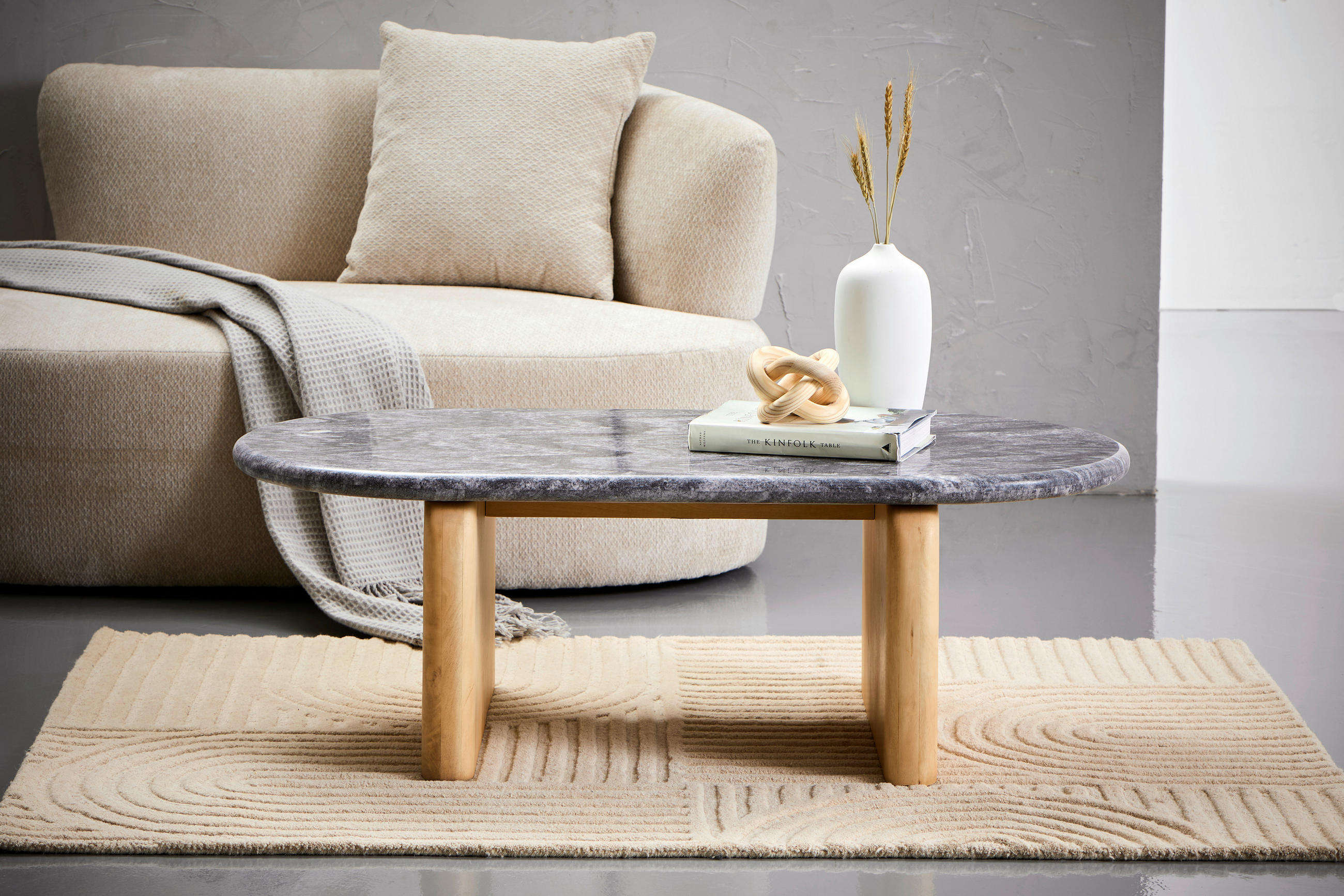 COUCHTISCH Mangoholz massiv oval Naturfarben  - Naturfarben, Design, Holz/Stein (120/60/40cm) - Livetastic