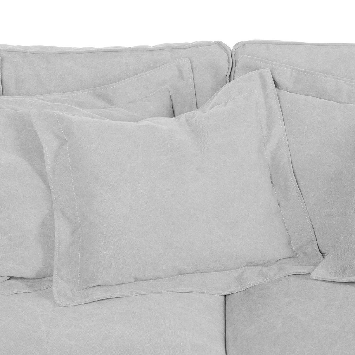 BIGSOFA Webstoff Hellgrau  - Hellgrau/Schwarz, Design, Kunststoff/Textil (338/90/119cm) - P & B