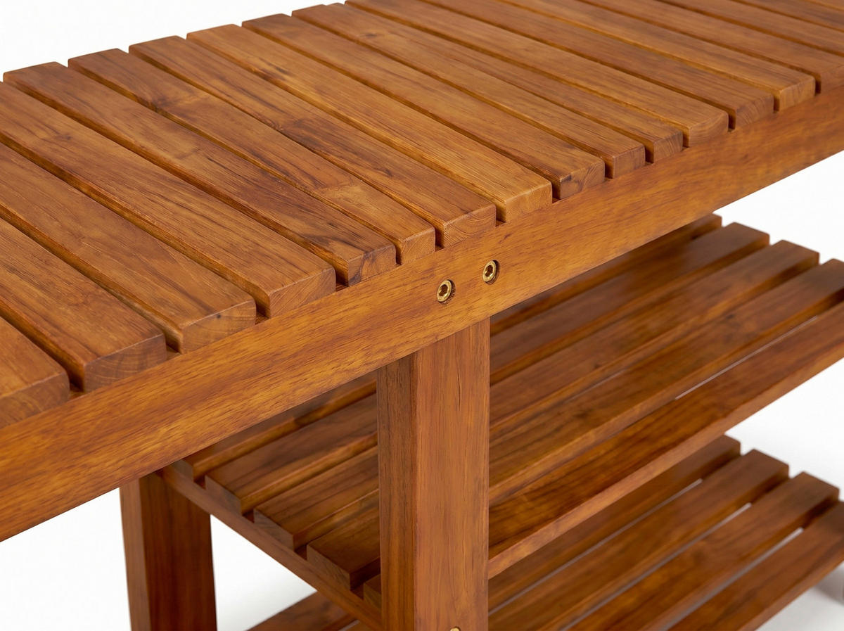 REGÁL NA BOTY, barvy akácie, akácie,  - barvy akácie, Basics, dřevo (90/33/46cm) - Prestige Home