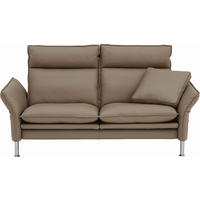 2-SITZER-SOFA in Echtleder Grau  - Chromfarben/Grau, Konventionell, Leder/Metall (158/93/120cm) - Erpo