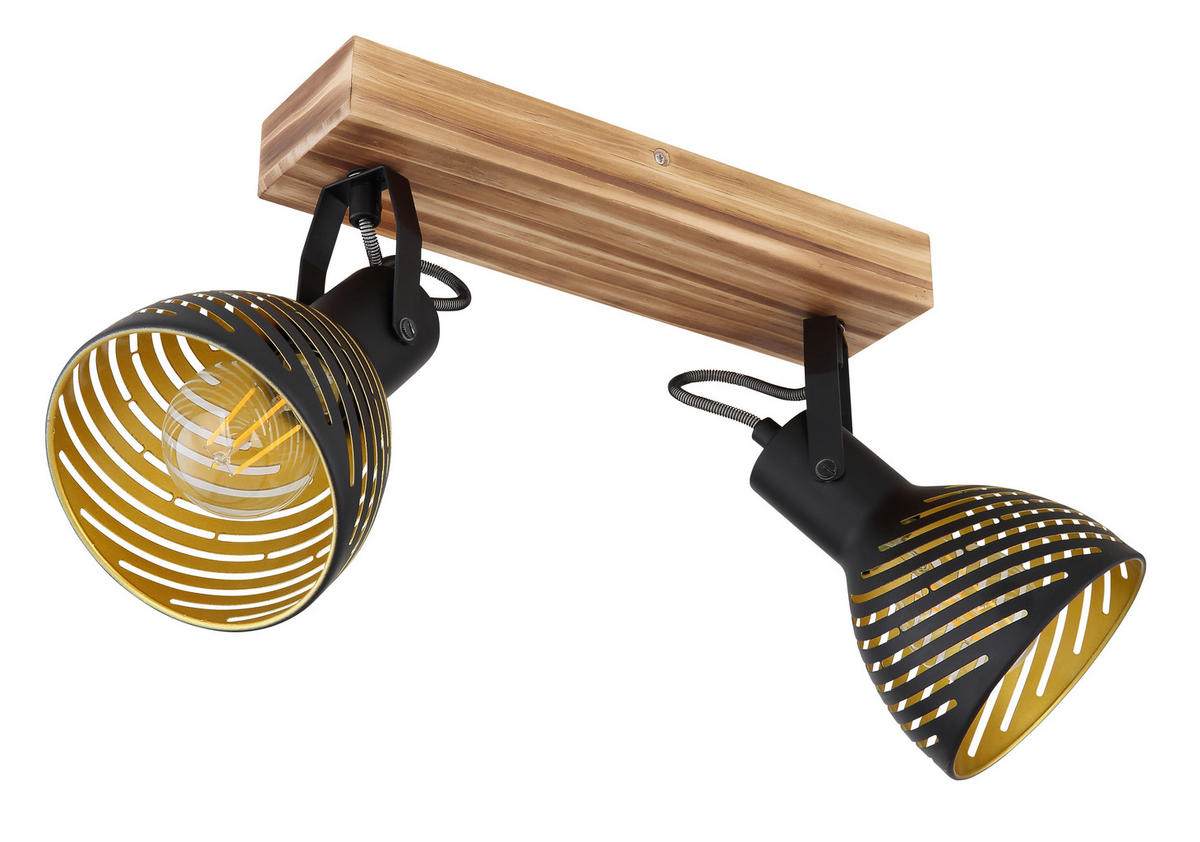 REFLEKTOR  Lenna   30/12,5/25 cm          - zlate barve/črna, Basics, kovina/les (30/12,5/25cm) - Globo