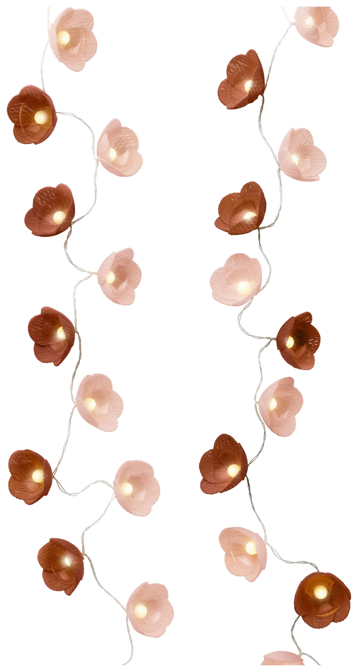 LICHTERKETTE  - Braun/Rosa, Trend, Kunststoff (140,00/0/0cm)