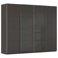SCHWEBETÜRENSCHRANK 271/235/68 cm,  in Graphitfarben, Schwarz, 4 Tür(en)  - Chromfarben/Graphitfarben, KONVENTIONELL, Glas/Holzwerkstoff (271/235/68cm) - Novel