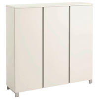 SCHUHSCHRANK Silberfarben, Weiß  - Silberfarben/Weiß, Design, Holzwerkstoff/Metall (125/126/37cm)