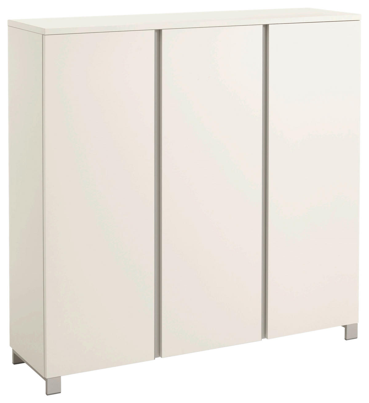 SCHUHSCHRANK Silberfarben, Weiß  - Silberfarben/Weiß, Design, Holzwerkstoff/Metall (125/126/37cm)