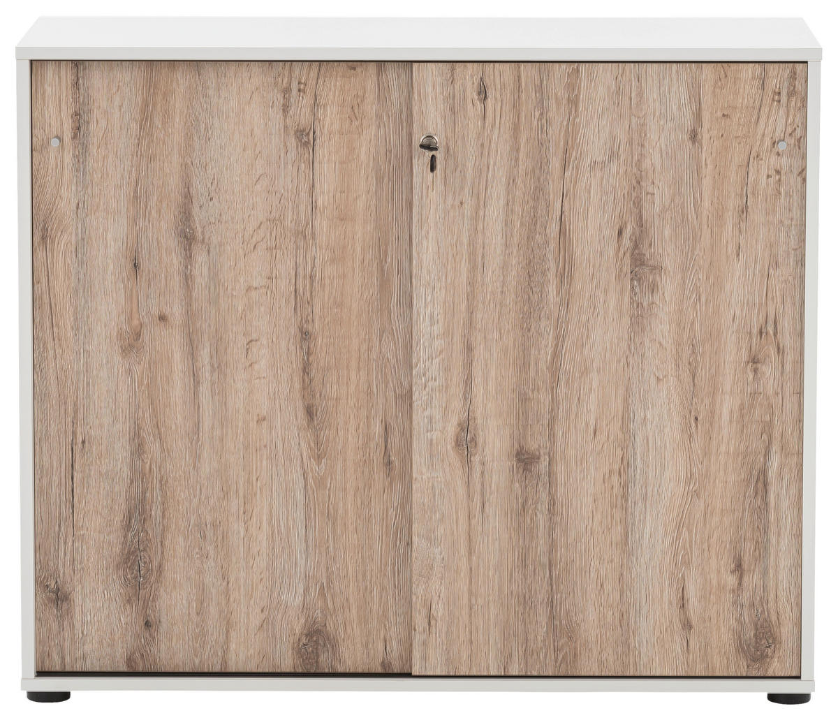 AKTENSCHRANK Weiß, Wildeiche  - Wildeiche/Weiß, MODERN, Holzwerkstoff (100,1/83,6/41cm) - MID.YOU