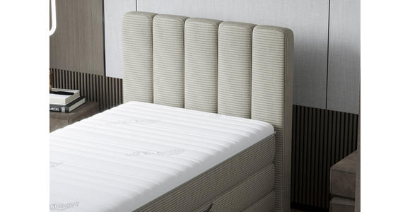 BOXSPRINGBETT 100/200 cm  in Hellgrau  - Hellgrau/Schwarz, Natur, Textil/Metall (100/200cm) - Esposa