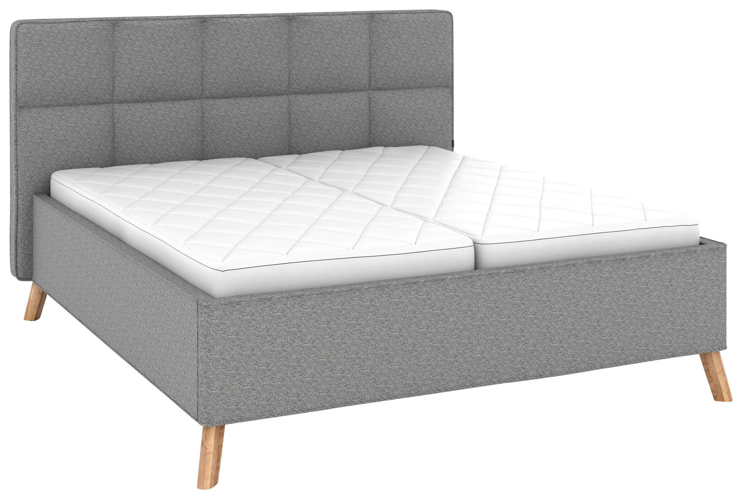 POLSTERBETT 180/200 cm,  in Grau, Bettkasten, motorische Verstellbarkeit, Fernbedienung, Lattenroste, Matratzen, H2 + H3 = mittel + fest  - Schwarz/Weiß, KONVENTIONELL, Holz/Textil (180/200cm) - Musterring
