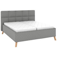 POLSTERBETT 180/200 cm,  in Grau, Bettkasten, motorische Verstellbarkeit, Fernbedienung, Lattenroste, Matratzen, H2 + H3 = mittel + fest  - Schwarz/Weiß, KONVENTIONELL, Holz/Textil (180/200cm) - Musterring