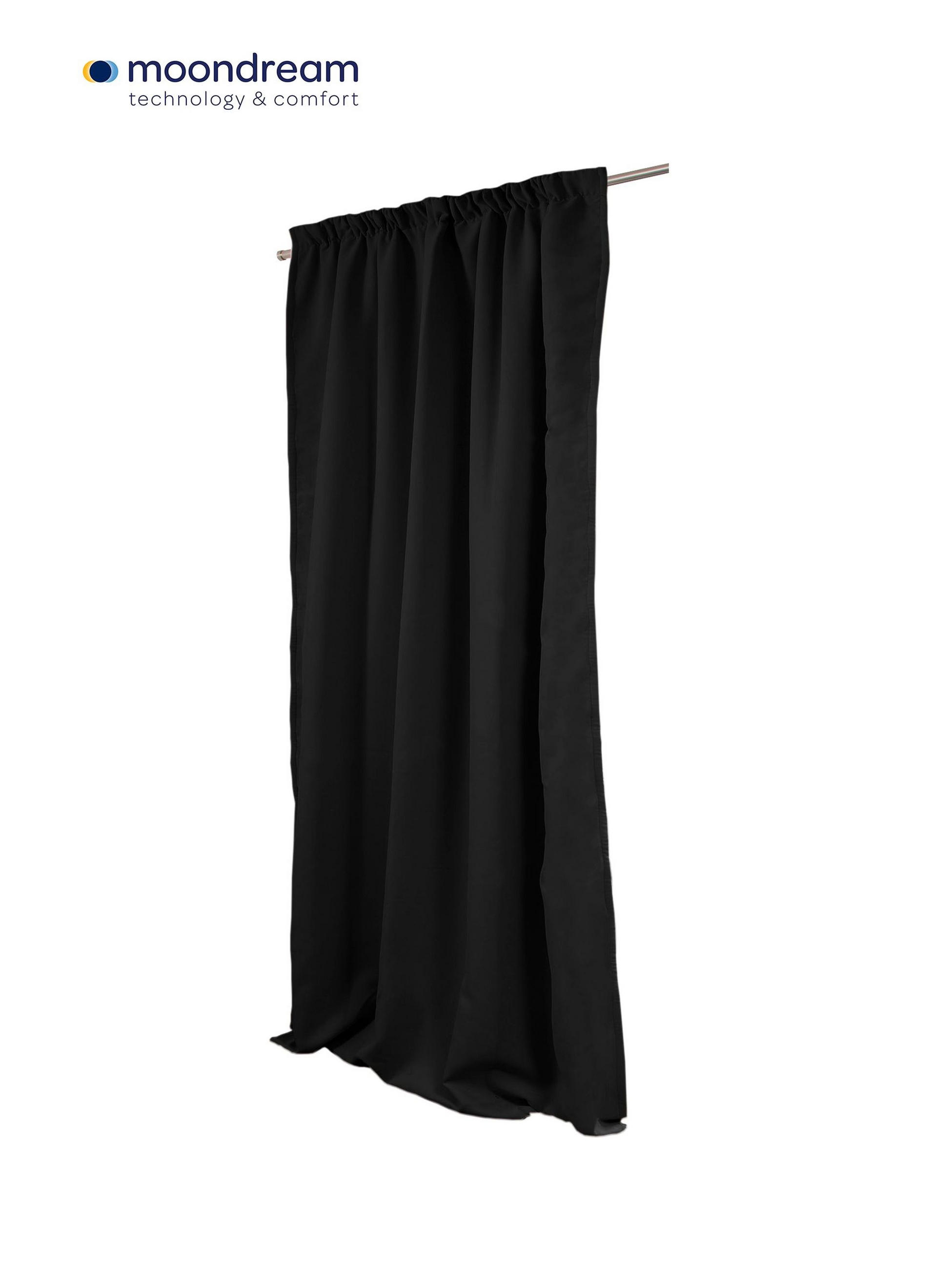 LÄRMSCHUTZVORHANG black-out (lichtundurchlässig)  - Schwarz, Basics, Textil/Metall (145/260cm)